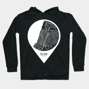 Tel Aviv, Israel City Map - Travel Pin Hoodie